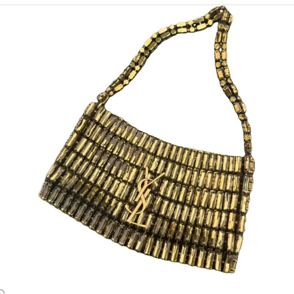Yves Saint Laurent Gold Beaded Women's Bag. All Gold